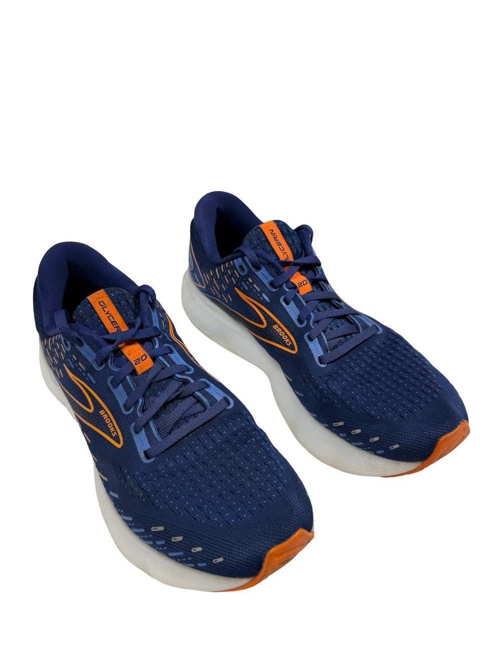 Brooks Glycerin 20 Mens 10 D Blue Orange Cushioned Running Shoes 1103821D444